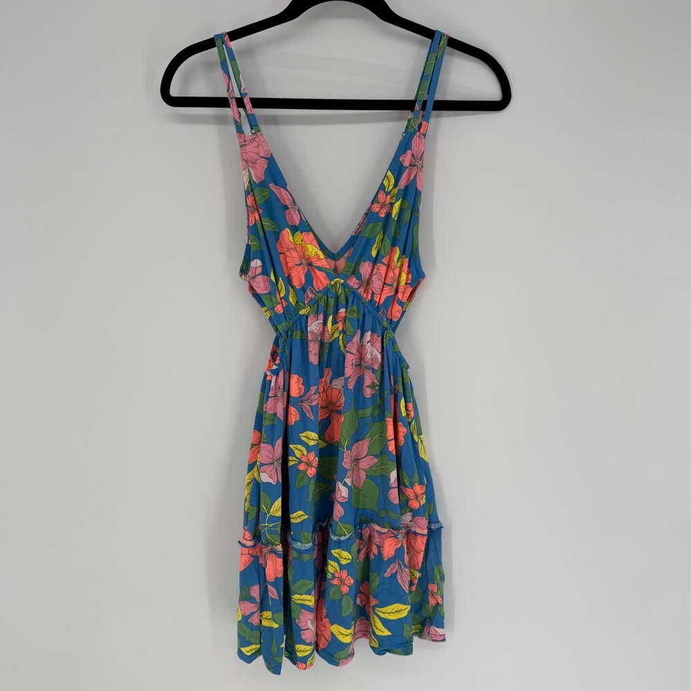 MAAJI HEY GIRL SHORT DRESS COVER UP SMALL TROPICAL FLORAL SIDE CUT OUT